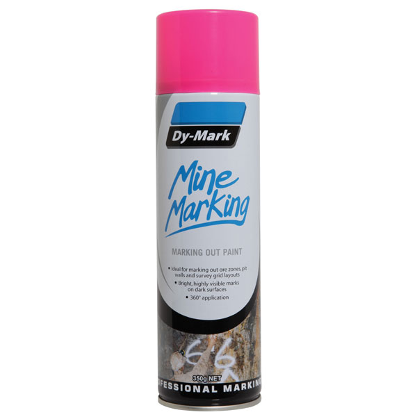 DY-MARK MINE MARKING HORIZONTAL FLURO PINK 350G AEROSOL